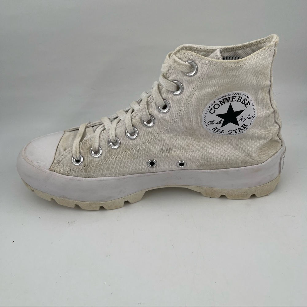 Converse Women’s Chuck Taylor All Star -SZ 8.5 -Hi Lugged White Canvas Shoes